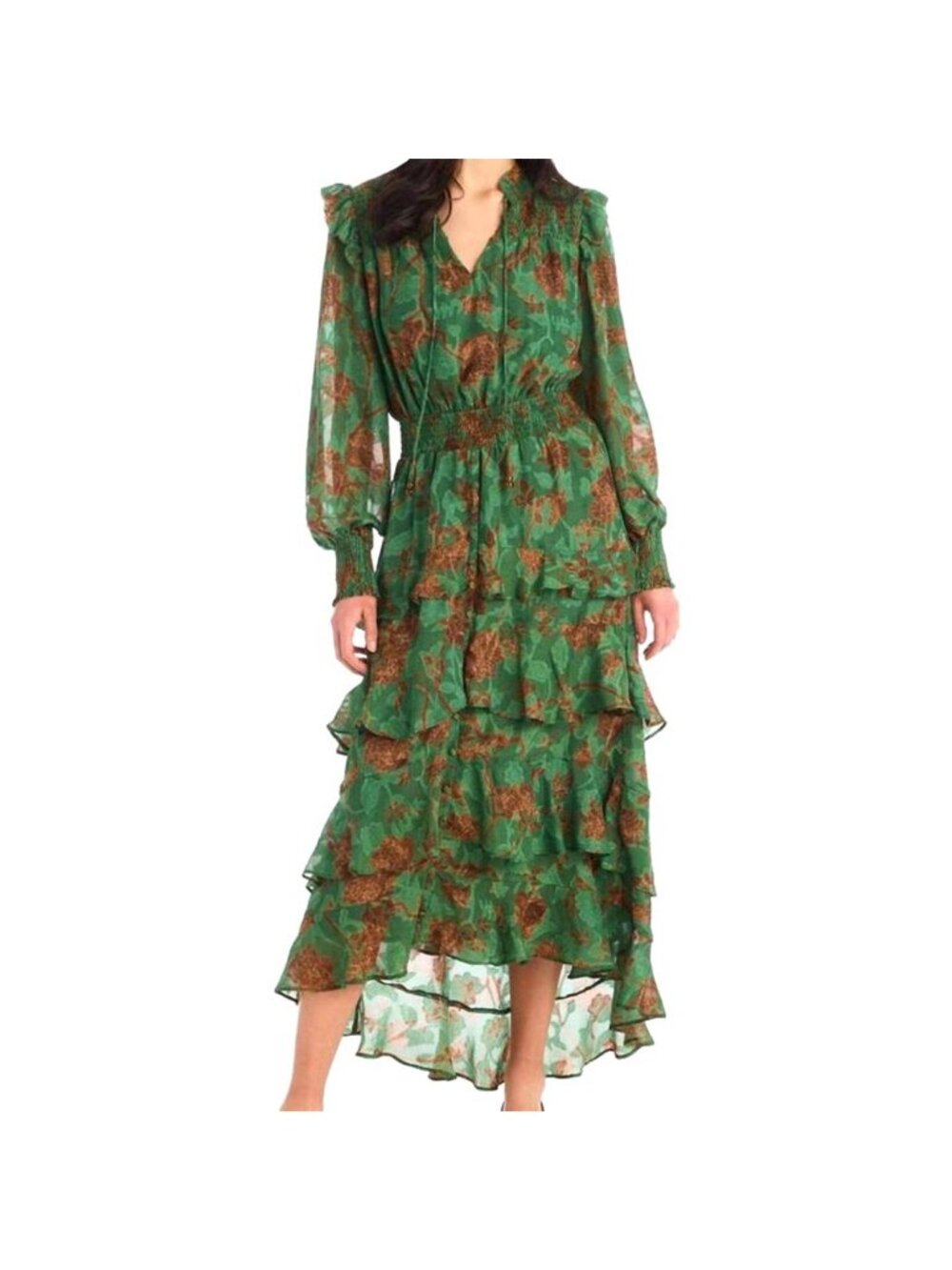 Allison New York Joleen Midi Dress Forest Florals Green Size Medium New